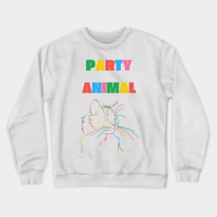 Party animal | funny cat Crewneck Sweatshirt